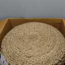 Jute Pouf Ottoman | Footrest Pouf | Hand Braided - Round Boho Pouffe - for Living Room, Bedroom, Nursery (18"x18"x12") Natural