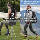 Walking Cane with Seat Folding Lightweight, Portable Cane Seat with Carry Bag, Walking Stick with Seat for Seniors & Adults, Foldable Adjustable Cane Chair for Travel Hiking