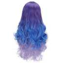 Long Blue Purple Wigs for Women Multi Color Mermaid Wig Long Wavy Middle Part Wig Colorful Wigs for Cosplay Party