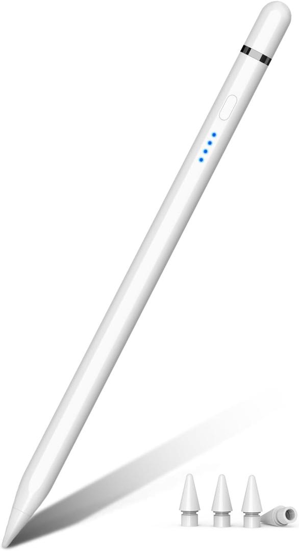 Pencil 1st Generation for iPad A16 (2025-2018), Pencil USB C Fast Charging and Magnetic with Tilt Sensitivity & Palm Rejection for iPad Air 3/ 4/ 5/ M2/ M3, Mini 5/ 6/ 7, i-Pad 6-11, Pro 11/ 12.9"/ M4 (White)