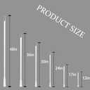 2-Pack 48 Inch White Fiberglass Vertical Blind Wand Replacement Durable Tilt Control Rod with Hook & Handle Replacement Parts for Vertical Blinds & Window Shades