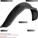 DNA MOTORING Rear Fender Flares Compatible With Ford Bronco 4Dr 2021-2024,Excludes Everglades, Heritage & Raptor Models, FF-N-002