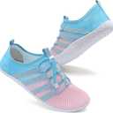 JIASUQI Athletic Hiking Beach Water Shoes Barefoot Aqua Swim Sports Walking Shoes for Women Men (L)