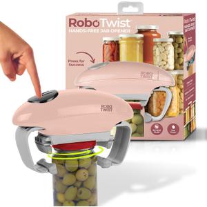 Robotwist Electric Jar Opener Top Rated for Seniors, Deluxe Model with Improved Torque, 1 Touch Automatic Easy Jar Opener for Weak Hand and Arthritis Works on All Jar Sizes
