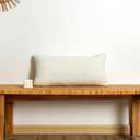 JoraLion 12x24 inch Boucle Lumbar Pillow Cover, Cream Woven Texture Neutral Long Pillow Cover Breathable Cushion Case for Couch Sofa Bed Living Room Home Decor (Cover Only)