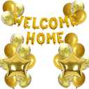 Welcome Home Balloon Banner Style Balloons Gold Star Balloons Foil Letter Balloon Anniversary Celebration Party Decorations Confetti Balloons (WELCOME HOME Gold)