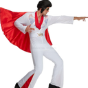 Morph Vegas Rockstar Costume Adult Men Disco Jumpsuit 70s Halloween Outfit for Men Party Wear, M
