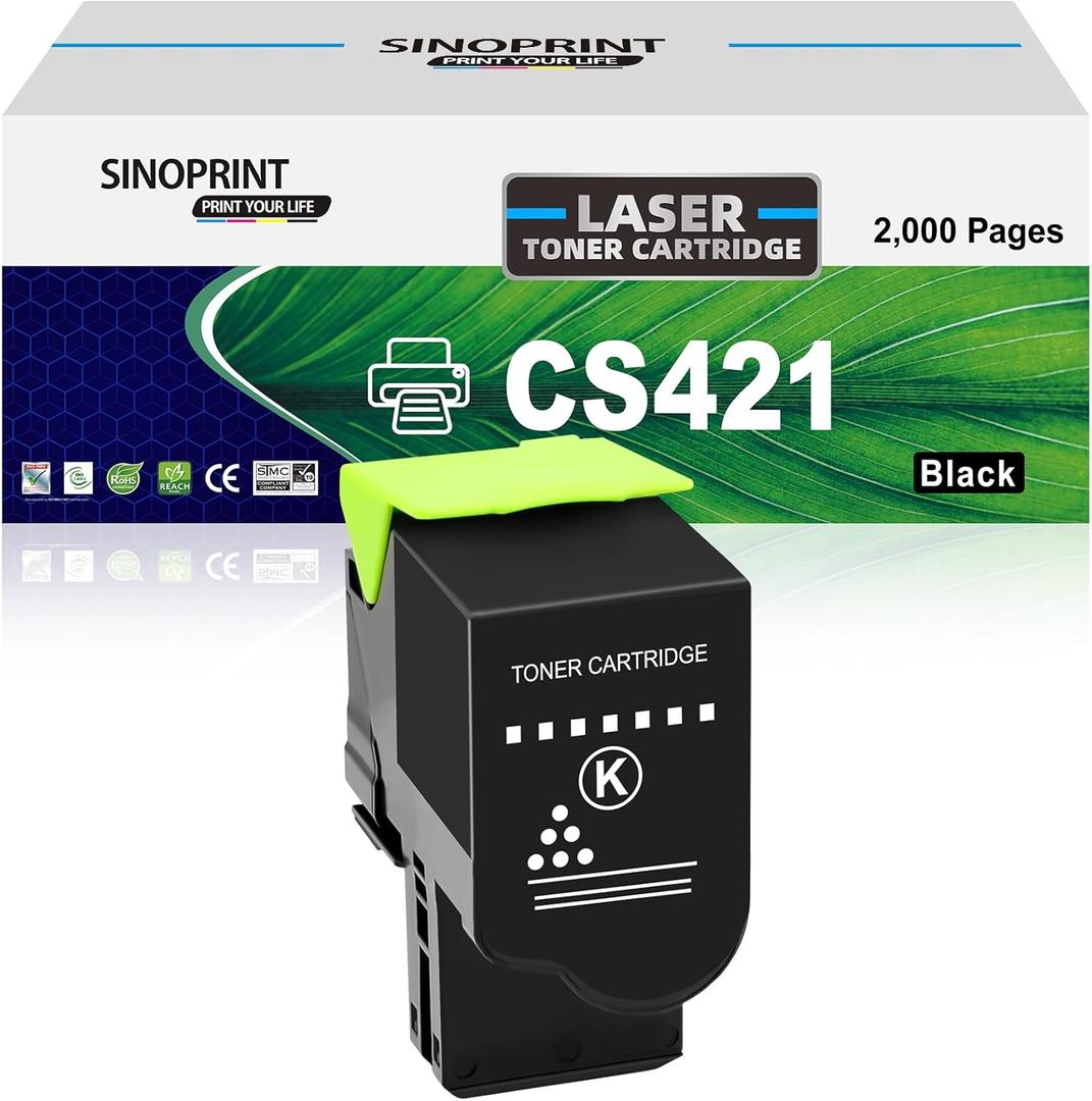 CS421 Toner Cartridge 78C10K0 Replacement Compatible for Lexmark CS421 CS521 CX421 CX522 CX622 CX625 CS421dn CS521dn CX421adn CX522ade CX622ade CX625ade Printer (2000 Pages,1-Black)
