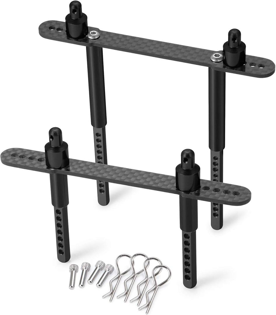 Que-T Body Mount (F&R) for Axial SCX10 II 90046 90047 1/10 RC Car (Black)