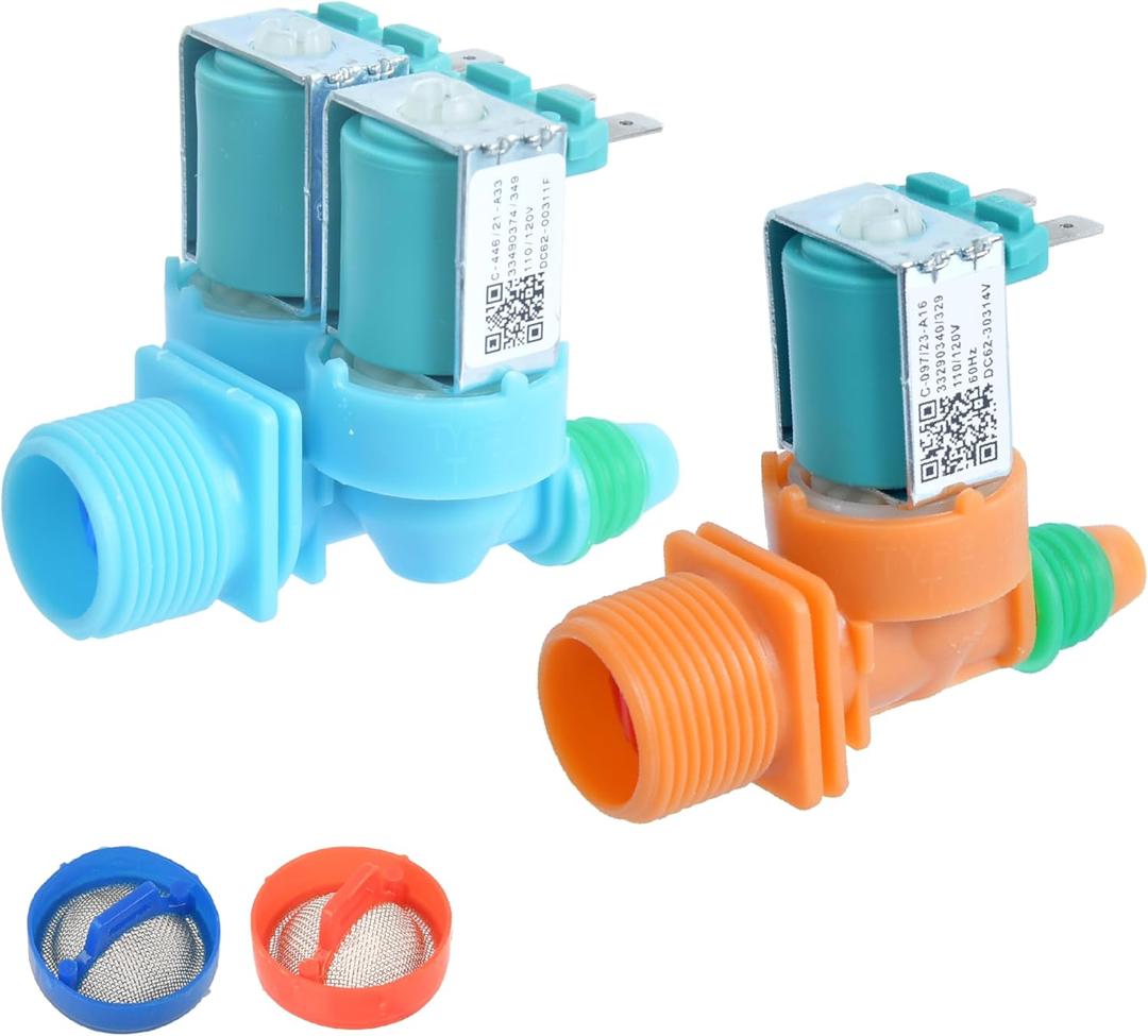 Upgrade DC62-00311F and DC62-30314V Washer Water Inlet Valve Set Compatible with Samsung Washer WA40J3000AW/A2-01 WA40J3000AW/A2-11