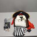 Kids Pirate Costume for Boys with Pirate Accessories Set Halloween Party Dress Up (8-10 Years)