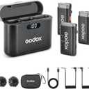 GODOX WEC Kit2 Wireless Lavalier Microphone, 8H Battery Life, Dual Channel 2.4G Wireless Mic, 200m(656ft.) Range, Noise Cancelling with Charging Case for Cameras, Smartphone, PC, TikTok, YouTube