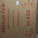 YOSHOOT Farmhouse Barn Door Mirror, 40"x26" Rustic Bathroom Mirrors, Wood Frame Wall Mounted-Mirror, for Living Room Bedroom Entryway Wall Dcor, Horizontal Hanging ONLY (Brown)