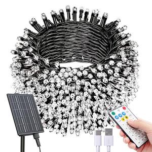 SOLARBABY Solar Christmas Lights Outdoor,142Ft 400 LED White Solar String Lights Outdoor with Remote,19 Modes Waterproof Christmas String Light for Garden Patio Xmas Tree Christmas Decoration
