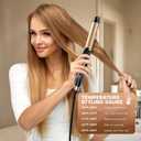 Curling Iron, 2 in 1 Hair Straightener and Curler, 1.25 Inch Ceramic Curling Wand with Adjustable Temperature, Dual Voltage for All Hair Types, Anti-Tangle for Long-Lasting Curls and Straight