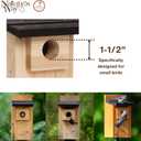 Natures Way Cedar Bluebird & Cavity Nesting House, Predator Guard, Ventilated Design & Easy Access Clean-Out Panel, Natural Wood