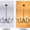 8-Light Black Chandeliers for Dining Room, Dining Room Light Fixtures, Farmhouse Candle Chandeliers for Kitchen, Living Room, Foyer, Entryway, Staircase