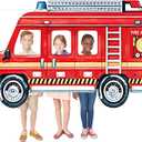 Firetruck Party Decorations Firefighter Photo Booth Props Banner Firetruck Birthday Decorations for Fireman Theme Party School Firefighter Activities Supplies