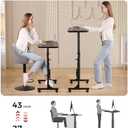 Standing Desk Adjustable Height, Mobile Stand Up Desks with Wheels Small Computer Desk Rolling Desk, Portable Laptop Desk Black Standing Table Sit Stand Home Office Desks 16"x31.5" Height 27"-43.5"