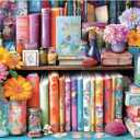 Vibrant Book Nook 1000 Piece Puzzle for Adults, Fun Puzzles for Adults 1000 Pieces with HD Print & Poster, 27.5 * 19.7 in Dust Free, for Gifts Halloween Christmas Family Games Lovers