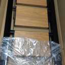 3 Step Ladder,Folding Step Stool with Aluminum Wide Pedal& Convenient Handgrip,330lbs Capacity Steel Ladder for Household and Office(Black &Woodgrain)