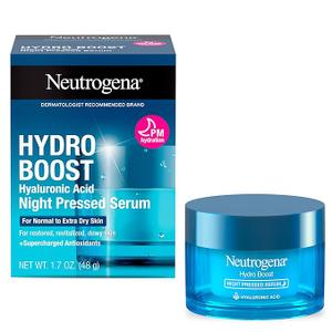 Neutrogena Hydro Boost Night Pressed Serum with Hyaluronic Acid & Antioxidants, Hydrating Face Moisturizer that Restores & Revitalizes Skin Overnight, for Normal to Extra Dry Skin, 1.7 Oz
