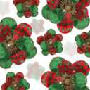 Norme 15 Pcs Christmas Magnolia Flowers Ornaments 3.15'' 5.91'' 8.27'' Large Artificial Magnolia Velvet Fold Poinsettia Stems for Christmas Tree Wreath Holiday Decor(Red and Green)