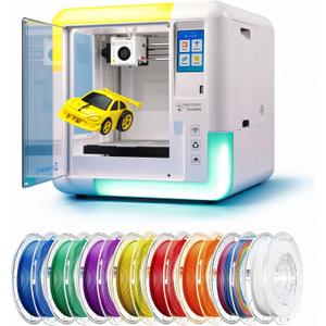 AOSEED 3D Printer for Kids & Beginners, AI-Powered Toy Maker with Leveling-Free Design, 400mm/s Speed, 17+ Design Modules, 8 PLA Filaments, Enclosed Mini 3D Printer for Home & School, X-Maker AI+
