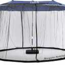 15FT Mosquito Netting for Patio Umbrella Double Sided Patio Umbrella Canopy Netting &10X10 Ft Gazebo (Black)(Does Not Contain Gazebo Patio Umbrela) (15FT Black)