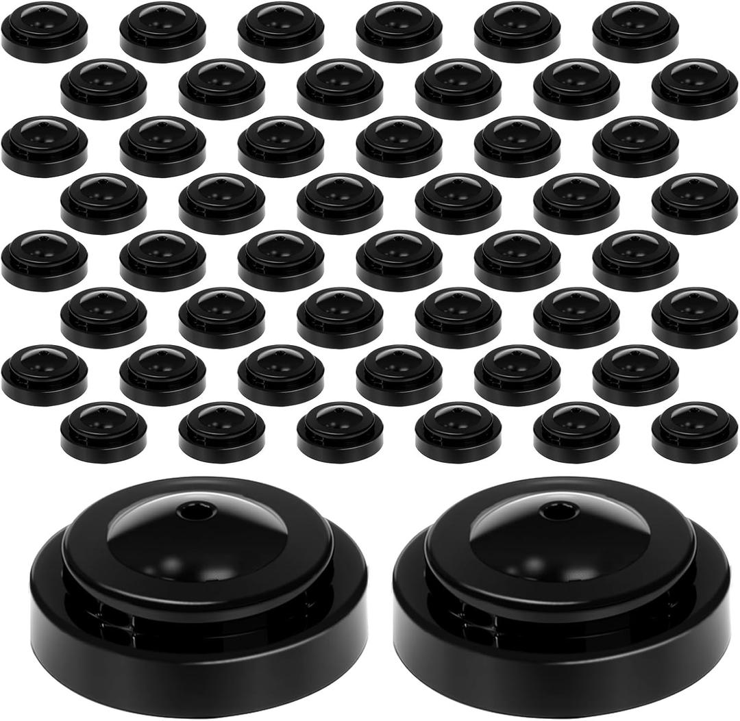 50 Pcs Black Miniature Flag Stand 0.24 Inches Hole Diamete Plastic Small Banner Stand Mini Flag Holder Base for Desk Garden Table Stick