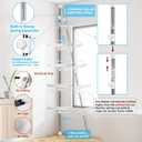 XLHOMO 32-122inch Corner Shower Caddy Tension Pole White, Rustproof Drill-Free Shower Shelves for Bathroom Bathtub Washbasin, Adjustable Shower Organizer with 4 Tier Patent Stable Shelves & Towel Bars