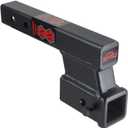 TOPTOW Trailer Receiver Hitch Extender Adapter 4" Drop/Riser, 8" and 10" Extension Length, 2" Shank, 7500lbs Towing Capacity, Matte Black