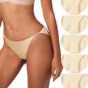 LUCKMEEY Cotton Underwear for Women Sexy Underwear High-Cut Underwears No Show Underwears Panties No Line Briefs 5 Pack (Large)