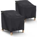 Gasadar Patio Chair Covers 2 Pack Waterproof for Outdoor Furniture, Heavy Duty 600D Patio Furniture Covers for Lounge Lawn Deep Seat 32" W x 37" D x 36" H, Black