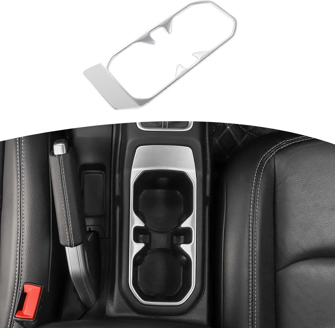 RT-TCZ for Wrangler JL Front Cup Holder Trim Silver for Jeep Wrangler JL JLU 2018+ for Gladiator JT 2020+ Silver Interior Accessories