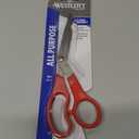 Westcott 10703 Value Line Stainless Steel Shears, 8-Inch Bent, Red