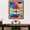 Redxing Stamped Cross Stitch Kits Embroidery kit for Beginners Adults Full Range of Embroidery Patterns Starter Kits DIY Printed Cross Stitch Kits Needlepoint Kits 11CT-Colorful Tree 16x20 inch