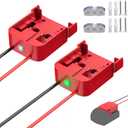 2 Packs Power Wheel Adapter Compatible with Milwaukee 18V Battery Adapter with Low Voltage Cutoff for DIY Rc Car Toys (Red)