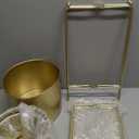 Sinolodo Gold Planters for Indoor Plants, Mid Century Floor Standing Tall Planter with Stands, 9/8/7 inch Plant Pots for Living Room Bedroom Office