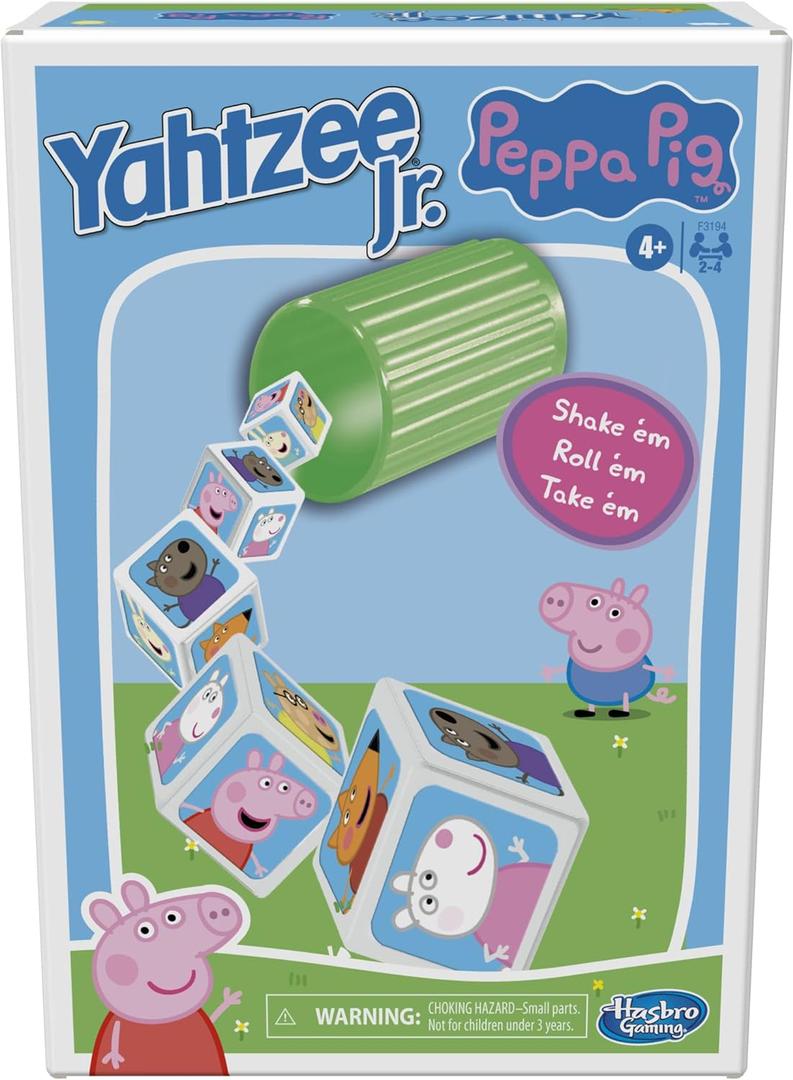 Hasbro Gaming Yahtzee Jr.: Peppa Pig Edition Board Game for Kids Ages 4 and Up, Counting and Matching Game for Preschoolers 