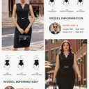 GRACE KARIN Work Dresses for Women 2026, V Neck Business Office Bodyon Dress, Sleeveless Pencil Semi Formal Midi Dress Black XL