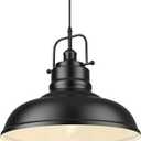zeyu Modern Hanging Light Fixture, Kitchen Island Pendant Lights, 1-Light Adjustable Hanging Light, Matte Black Finish, 016-1M BK (Large, 1 Pack)