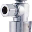 SharkBite Max 1/2 x 3/8 Inch Compression Angle Stop Valve, Quarter Turn, Push to Connect Brass Plumbing Fitting, PEX Pipe, Copper, CPVC, PE-RT, HDPE, UR23036