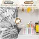 2 Pack Large Acrylic Straw Holder for Cabinet, Straw Organizer with 12 Double-sided Tape and 25 Colorful Labels, Glass Straw Storage for Kitchen Cabinets,Reusable Straw Dispenser for Counter.