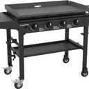 Blackstone 1554 36 Omnivore Griddle with Folding Side Shelves, Powder Coated Steel, Black