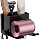 YSD Hair Dryer Holder Wall Mounted, Hair Tool Organizer, Blow Dryer Hanger for Dryer Hook, Bathroom Space-Saving Blow Dryer Organizer, Black Curling Irons Storage (Simple)