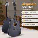 RIVVTA Acoustic Guitar Kit for Beginners Adults, 41 Inch Cutaway Acoustic Electric Guitar with Tuner, Strings, Picks, Strap, Pickguard, Capo, Hex Wrench, Gig Bag, Cleaning Cloth, Black