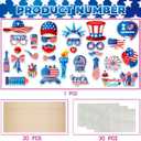 3 x Independence Day Photo Booth Props with Sticks,4th of July Photo Booth Props,Patriotic Party Decorations (25CT)