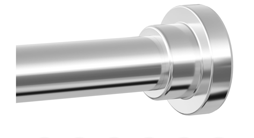 Shower Curtain Rod, 1" Diameter Heavy Duty Tension Shower Rod, Non Slip Adjustable 28-74 inch No Drilling Shower Curtain Rods Spring Tension For Bathroom, Shower Stall, No Rust, Silver