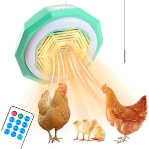 Chicken Coop Heater for Winter Chicken Coop Heater Inside Coop with Circulation Fan Power Adjustable Digital Display Chicken Brooder Lamp Warmer with Remote Control Poultry Heating Fan